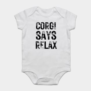 Corgi says relax 80s Baby Bodysuit